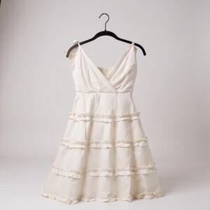 Altar'd State White Shoulder Tie Mini Dress - Womens Small